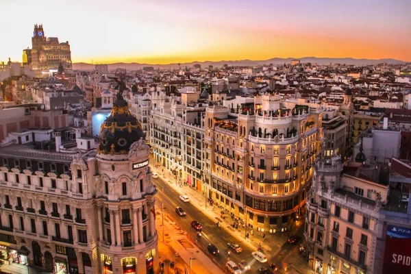 Madrid at night, world cityscape