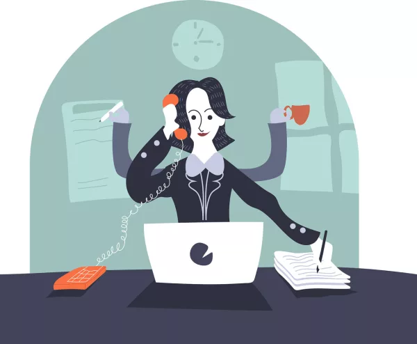 woman performing stressful tasks with ease