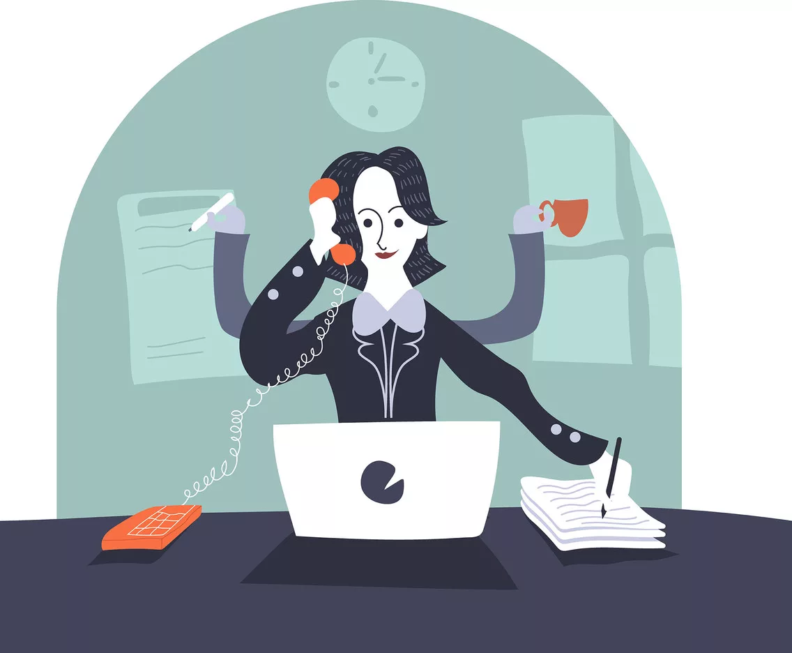 woman performing stressful tasks with ease