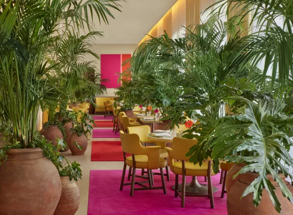 Outdoor seating of Jeronimo restaurant at Madrid Edition hotel