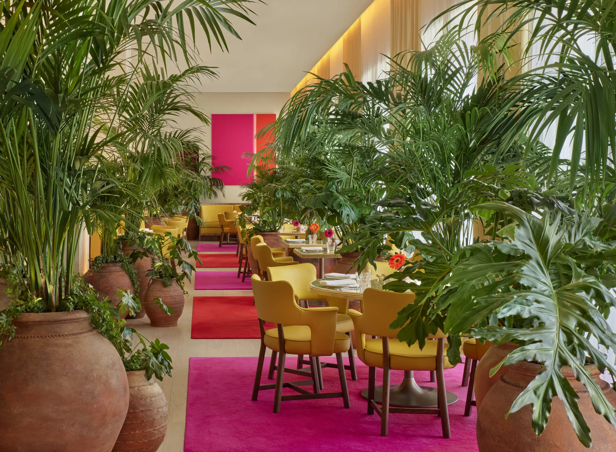Outdoor seating of Jeronimo restaurant at Madrid Edition hotel